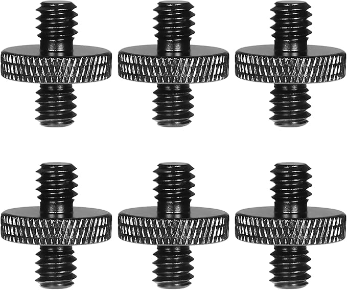 6 Pack 1/4" Male to 1/4" Male Camera Mount Screw Tripod Mount - Precision Made
