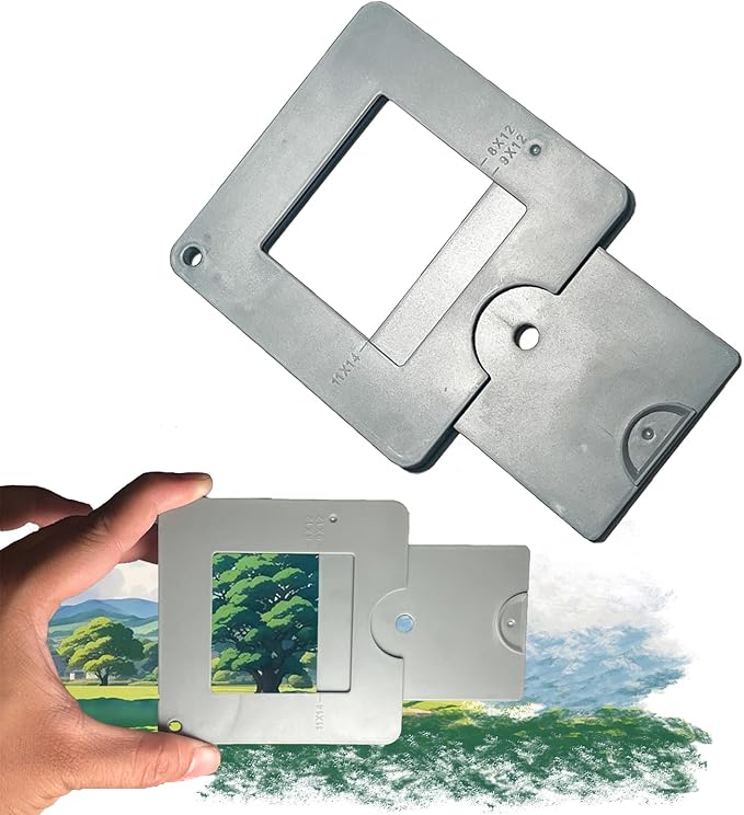View Finder with Sliding Mechanism and Color Isolation: Essential Tools for Artists, Photographers, Painters, Durable ABS Plastic for Accurate Composition and Creative Exploration