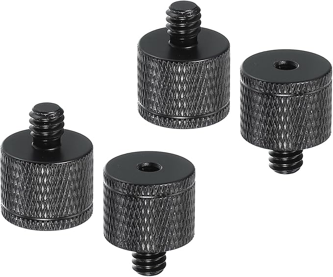 PATIKIL Tripod Screw Adapter M5 Female to 1/4" Male, 4 Pcs Tripod Nut Connectors Camera Mount Screw Camera Double Head Converter for Microphone Holder Magic Arms Accessories, 20 mm
