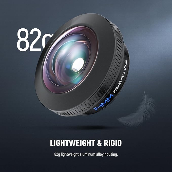 NEEWER 170° 14mm VR Fish Eye Lens with 17mm Threaded Lens Clip, Panoramic Fisheye for Live Streaming, Outdoor Landscape, Architecture, Compatible with iPhone 17 16 Pro Max Android S25 Ultra, LS-77