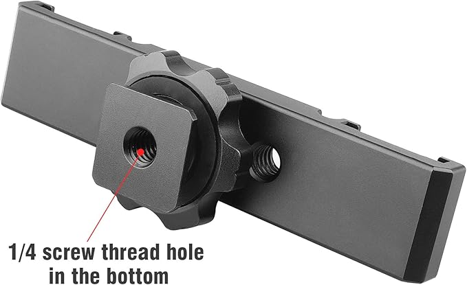 Chromlives Hot Shoe Mount Bracket Dual Hot Shoe Extension Bar Aluminum Mounting Plate Adapter Double Extension Shoe for LED Video Light Screens