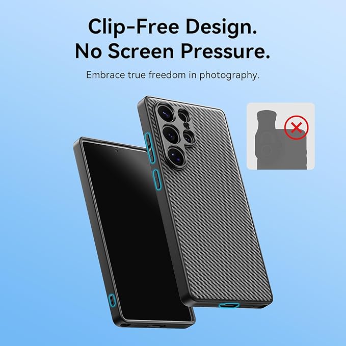 APEXEL 17mm Thread Lens Phone Case Compatible for Samsung S25 Ultra, Compatible with All Telephoto & Macro Lenses, Durable Protective Cover Black