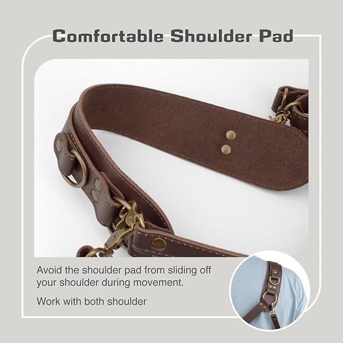 Leather Camera Harness for 1 Camera,Single Camera Strap for Photographers,Camera Shoulder Strap Quick Release DSLR