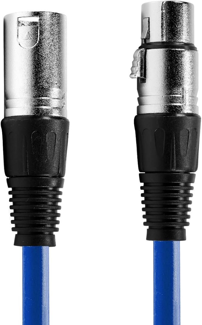 NEEWER 6 Pack 3 feet/1m Mic Cable Cord, XLR Male to XLR Female Microphone Audio Colored Snake Cables (Purple/Red/Blue/Orange/Yellow/Green)
