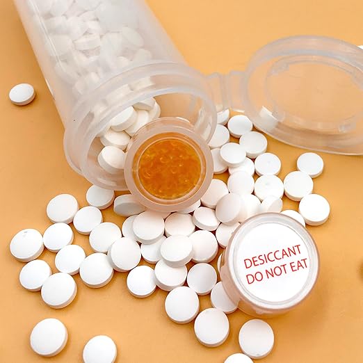 1 Gram 250 Packs Silica Gel Desiccant Canister,Orange to White Indicating Desiccants Capsules, Moisture Absorbers for Food Storage, Food Grade Desiccant Dehumidifiers
