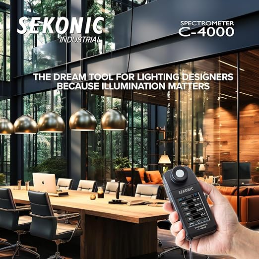 Sekonic C-4000 Spectrometer, Professional Light Meter with Bluetooth, 1600K-40000K Range, Smartphone App Compatible, USB-C Connection