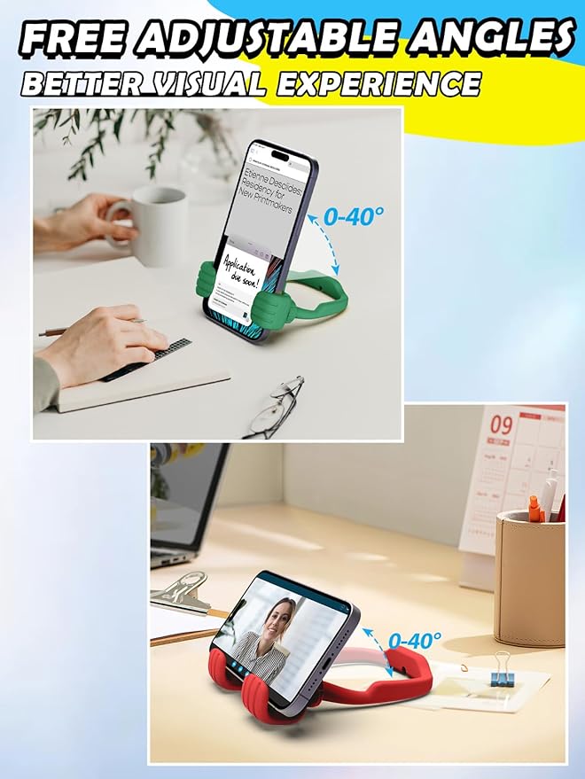 Easter Basket Stuffers for Teens Girls Boys Adults Cell Phone Stand: UPGRADE Adjustable Thumbs Up Lazy Phone Holder for Desk Fun Birthday Gifts Ideas for Kids Teenage Women Men Trendy Cool Gadgets