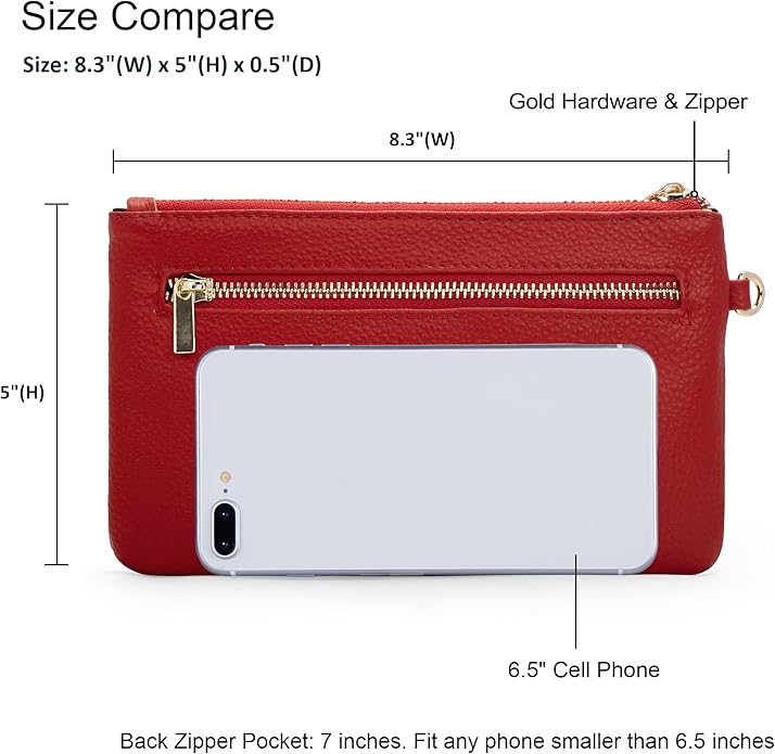 befen Genuine Leather Wristlet Clutch RFID Blocking Bag Cell Phone Wallet Purse Wristlet Wallet Purses and Handbags for Women