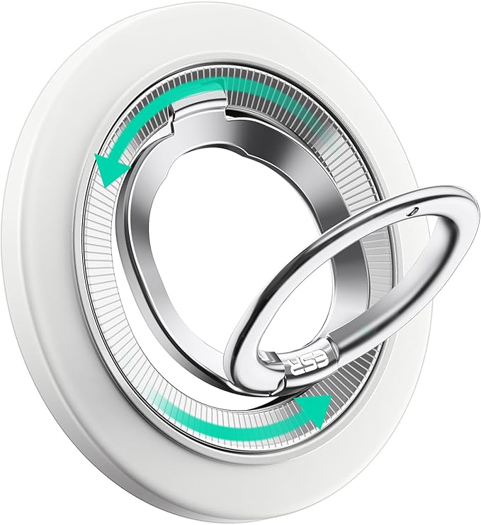 ESR for MagSafe Phone Grip, Dual-Side Magnetic Phone Grip,360° Adjustable Thin Magnetic Ring Holder Stand,for iPhone 17 16 15 14 13 12, Samsung,All Phones, MagSafe Accessories (2 Metal Rings Included)