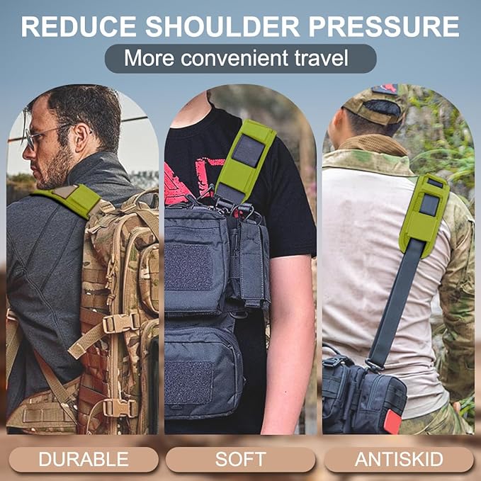 ZINZ 2-Pack Universal Shoulder Pad with Ultra Thick Cushion for Bag Luggage Bag Crossbody, Plus Long & Anti-Slip & Breathable,Army Green