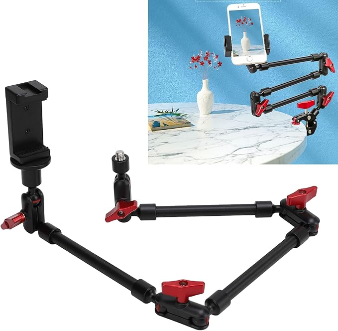 Bewinner Upgraded 31in Adjustable Articulating Friction Magic Arm with 1/4in 3/8in Thread & Super Clamp, Camera Mount 360 Degree Rotation for LED Light Microphone Video Rig (31 Inch)