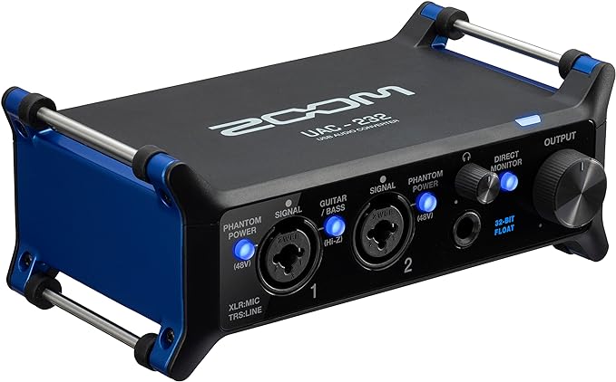Zoom UAC-232 Audio Converter with 32-Bit Float, Audio Interface,2 XLR/TRS Combo Inputs, Headphone Outputs, 192 kHz Sample Rate, For Music & Streaming