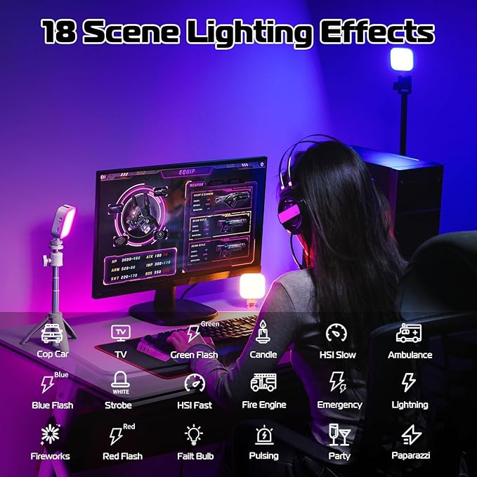 Ulanzi U60 RGB Video Light, Portable LED Camera Light with 360° Color CRI≥95 2500-9000K Dimmable Panel Lamp,2500mAh LED Panel Photography Lighting w Quick Release Cold Shoe Adapter and Clip-White