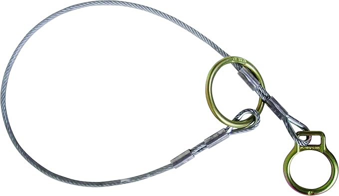 FallTech 742810 Multi-Purpose Cable Pass-Through Anchor - Pass-Through Sling Anchor, 2 O-Rings, 1/4" Vinyl Coated Galvanized Cable, 10', Natural