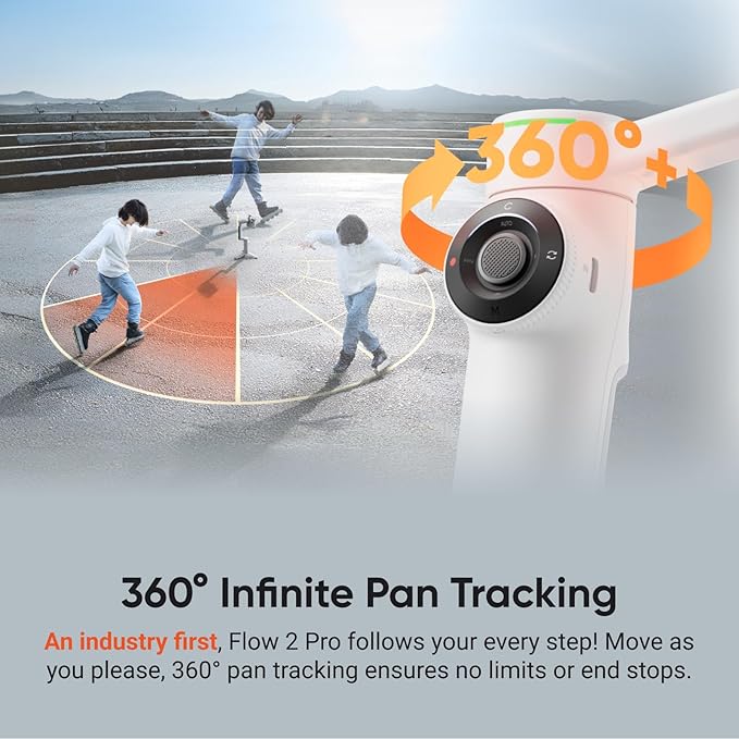 Insta360 Flow 2 Pro Sports Bundle Grey – Foldable AI Phone Gimbal, 3-Axis Stabilization, Tracks in 200+ Apps with Apple DockKit, Throwpod, Multi-Person & 360 Pan Tracking, Built-in Tripod