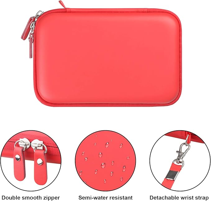 Canboc Carrying Case for MacBook Air Pro Charger MagSafe/MagSafe 2 Power Adapter, iPhone 14/14 Pro MagSafe Charger, USB C Hub, Type C Hub, USB Multiport Adapter, Hard Shockproof Bag, Red