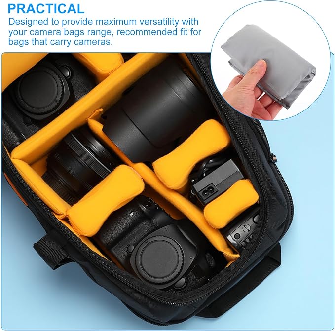 PATIKIL Camera Bag Divider, 5Pcs 6.69"x5.12"x0.39" Shockproof Camera Bag Inserts Separator Pad Protective Lens for Nikon Camera DSLR Protect Bag Organizer Universal Divider Cushion, Gray