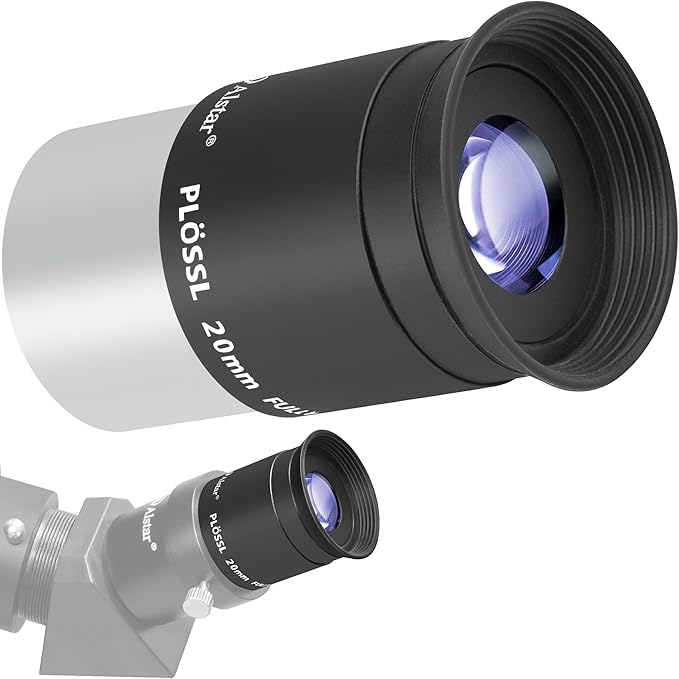 Alstar 1.25 Inch Plossl Telescope Eyepiece - 20mm Fully Multicoated Optical Lens for 1.25inch Astronomic Telescope and Astronomy Filters - 4 Element Plossl Design