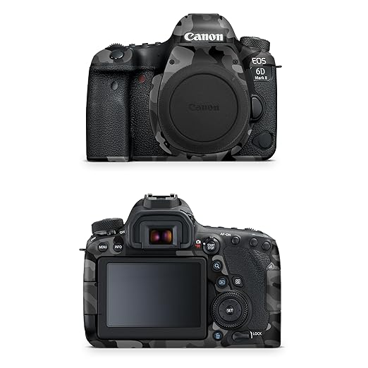 Camera Skin Compatible with Canon EOS 6D Mark II Camera (2017) - Black Camo - Premium 3M Vinyl Protective Wrap Decal Cover - Easy to Apply | Crafted in The USA by MightySkins