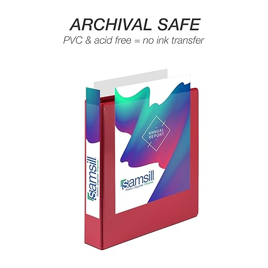Samsill Durable 1.5 inch 3 Ring Binder, Made in USA, D Ring Binder, FSC 100% Recycled Chipboard, Red