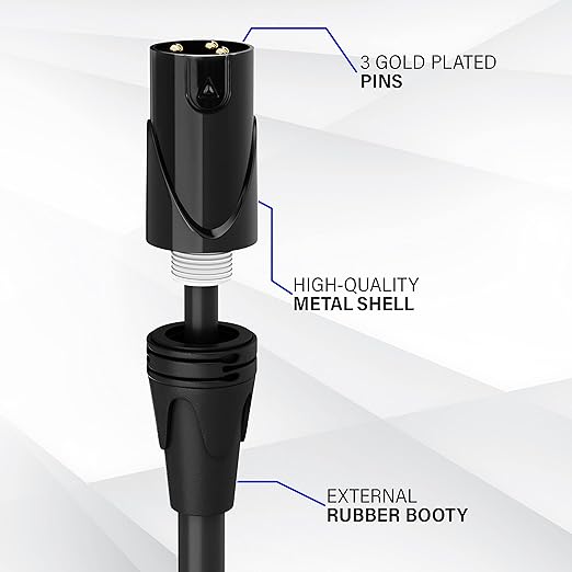 LyxPro 3 Feet XLR Microphone Cable Balanced Male to Female 3 Pin Mic Cord for Powered Speakers Audio Interface Professional Pro Audio Performance and Recording Devices - Yellow