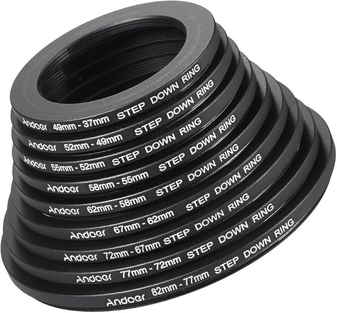 Andoer® 18pcs Step Up/Step Down Lens Filter 37 49 52 55 58 62 67 72 77 82mm Metal Adapter Ring Kit