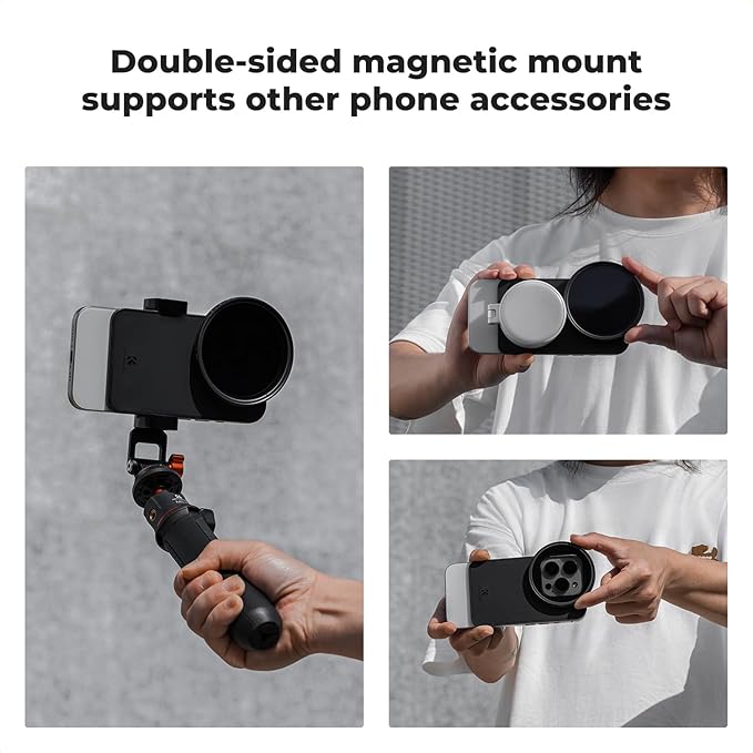 K&F CONCEPT 6.1 inch Magnetic Lens Filter Mount Adapter Compatible with iPhone and 67mm Threaded Filters, Compatible with 17/16/15/14/13/12, 16/15/14/13/12 Pro (Filter Not Included)