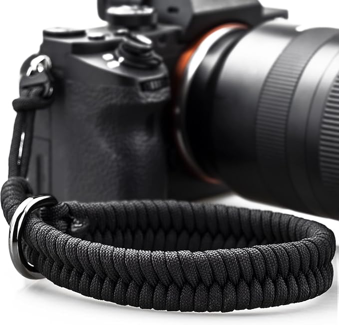 Camera Wrist Strap for DSLR Mirrorless Camera, Quick Release Camera Hand Strap with Safer Connector（Black）