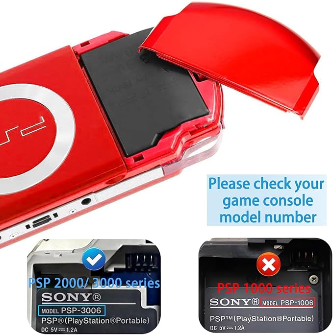 OSTENT Battery Protector Cover Door Repair Parts Replacement for Sony PSP 2000/3000 Color Red