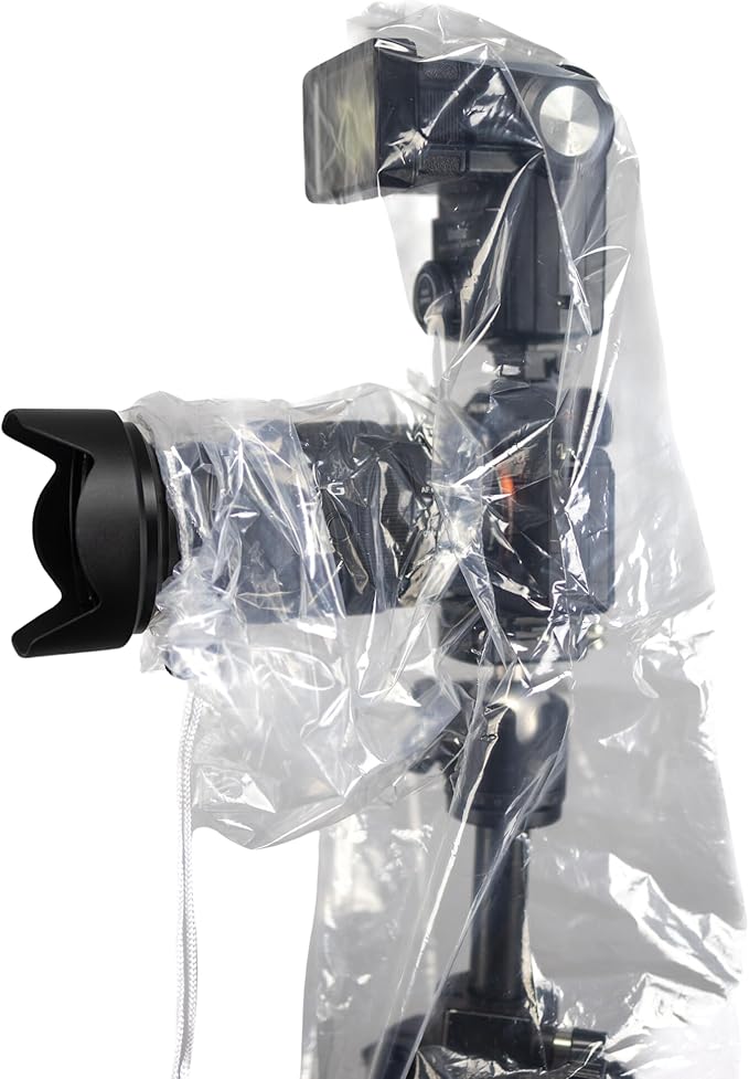 OP/TECH USA Rainsleeve Camera Cover - Clear Rain & Dust Sleeve for Shooting Photos & Video, with Viewfinder Access - Camera Rain Cover, Flash, 2 Pack