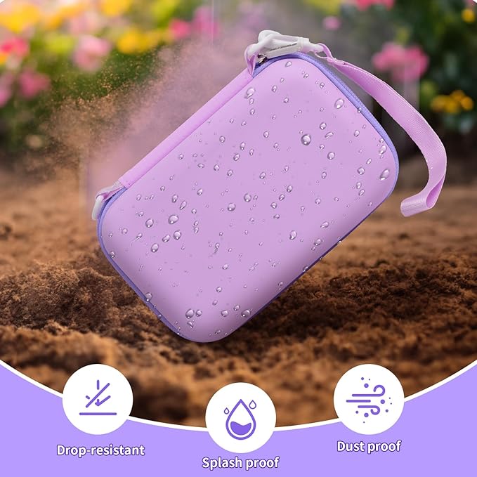 Kids Instant Print Camera Case for ESOXOFFORE Digital Video Cameras with 3 Rolls Paper Refill, Toddler Film Camera Storage Holder Bag with Mesh Pocket for Thermal Paper Accessories (Box Only)- Purple