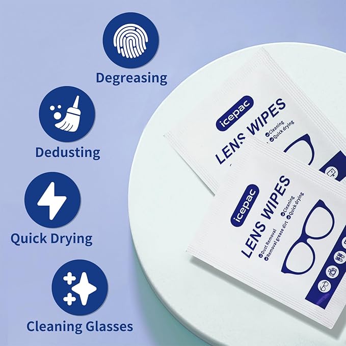 Lens Wipes for Eyeglasses, Eyeglass Lens Cleaning Wipes Pre-moistened Individually Wrapped Sracth-Free Streak-Free Eye Glasses Cleaner Wipes for Sunglass, Camera Lens, Goggles（500count)