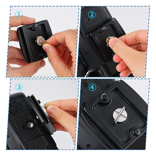 cobee 5 Pcs 1/4" Camera Tripod Screw, Stainless Steel Thread D-Ring Camera Screws, Quick Release Camera Screw for Camera Tripod Monopod QR Plate