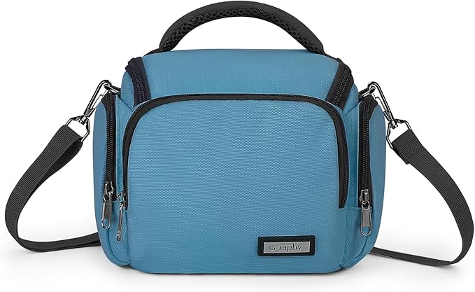 G-raphy Camera Bag Case Compact Lightweight Shoulder Crossbody Sling Photography Bags for Nikon Canon Sony DSLR SLR Mirrorless with Removal Straps(Teal)