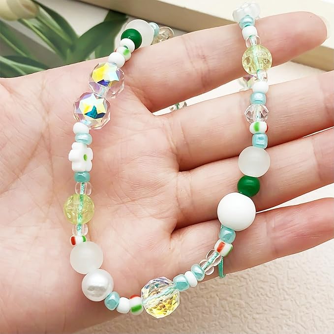Beaded Camera Wrist Strap Cute Digital Camera Charm Lanyard Phone Chain Keychain Beaded Phone Lanyard Bag Charm