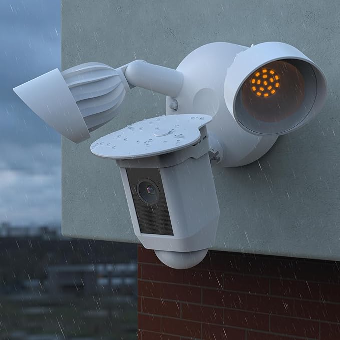 HOLACA Sun Rain Shade Camera Cover for R-ing Floodlight Cam Wired Plus (2021 Release), White