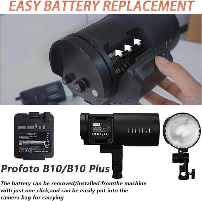 Replacement Li-ion Battery Compatible with Profoto B10/B10 Plus Camera Flash 14.4 V 3000 mAh/43 Wh