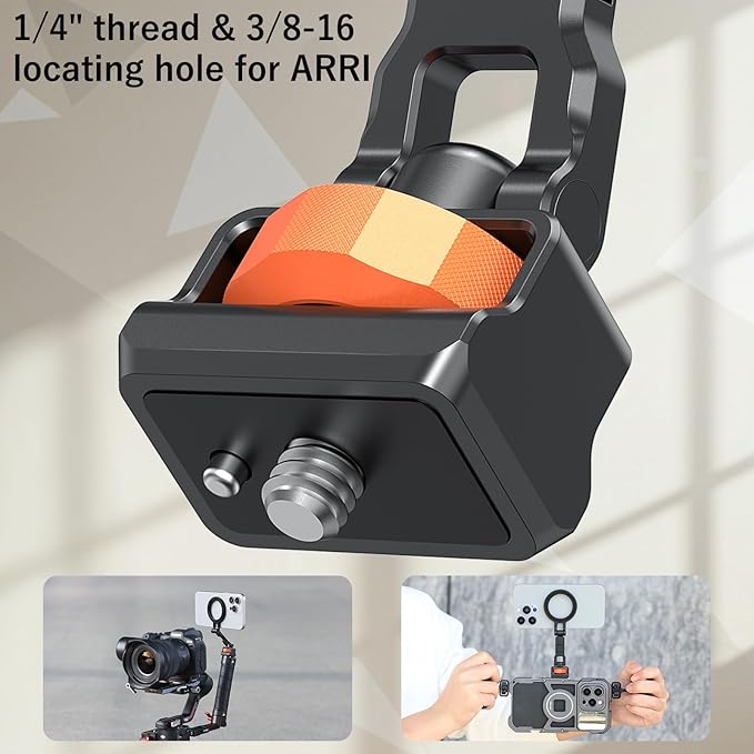 VRIG Phone Tripod Mount for MagSafe, Aluminum Magnetic Tripods Phone Mount Adapter with 1/4” Screw Thread & 3/8" for Magsafe Phone Adapter Compatible with iPhone 16 15 14 13 12 Series