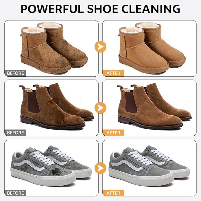 Shoe Cleaner Kit,Suede Shoe Cleaner Kit with Shoe Cleaner,Shoe Waterproof Spary,Suede Shoe Cleaning Kit with Shoe Brush & Suede Eraser,Suede Shoe Care Kit for Suede,Sheepskin or other suede items