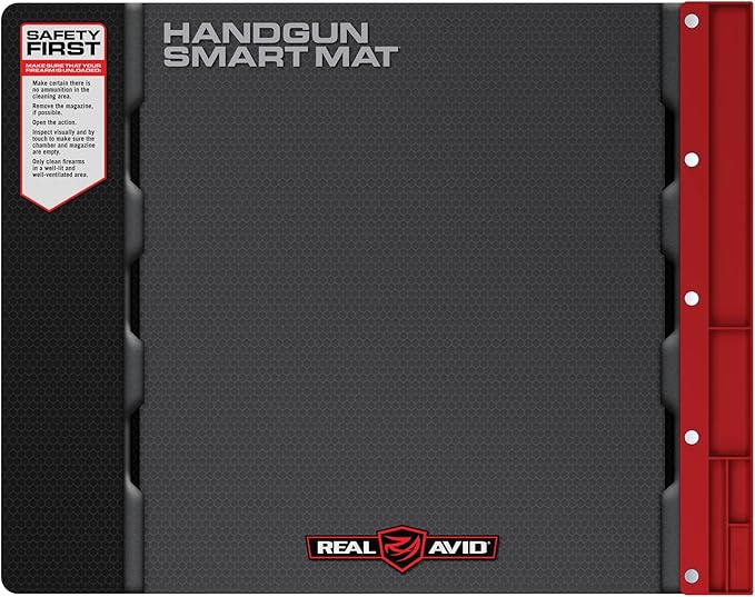 Real Avid Handgun Cleaning Kit | Includes Gun Cleaning Mat 19x16 with Magnetic Parts Tray & Gun Cleaning Supplies for 22, 357, 38, 380, 9mm, 40, 41, 44, 45 Caliber Pistols (Choose Style Below)