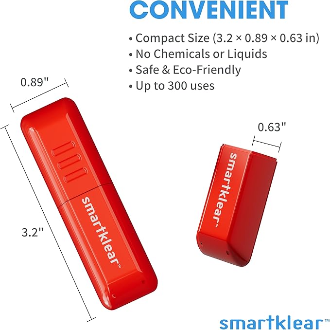 CarbonKlean SmartKlear Smart Phone Screen Cleaner - Compatible with iPhones, Androids, and More - Cleaner With Carbon Microfiber Tech - Injected Red - 1 Count