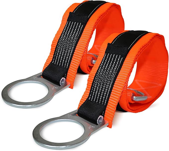 AFP 3’ Cross Arm Strap Premium Heavy-Duty Pass-Through Double Steel Ring, Safety Fall Protection Anchorage Connector (OSHA/ANSI) PPE 2 Pack