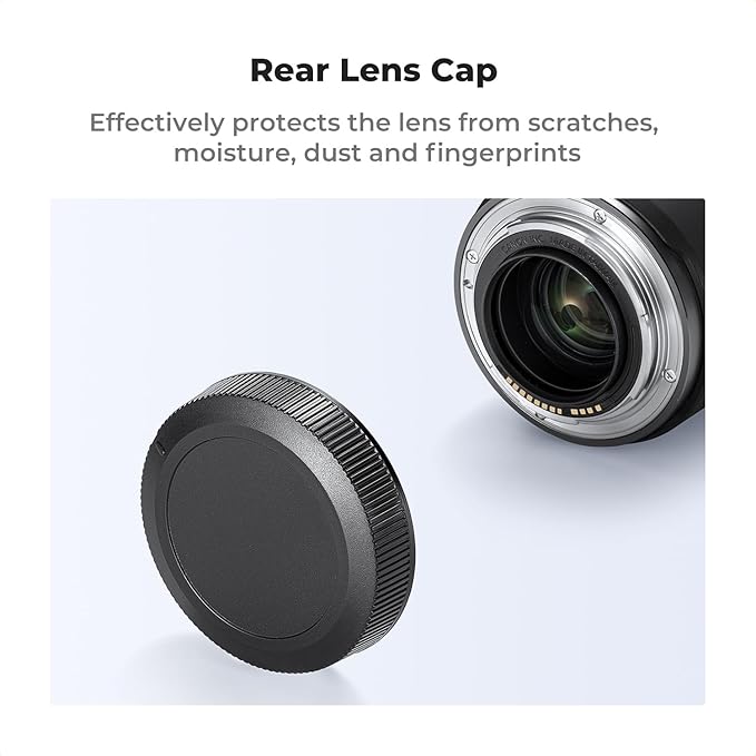 K&F Concept RF Mount Rear Lens Cap & Body Cap Cover & Hot Shoe Cover Kit, RF Lens Cap, RF Mount Back Cap, RF Cap for Canon EOS R50 R100 R10 R8 R7 R6 R6 II R5 R5C R3 RP