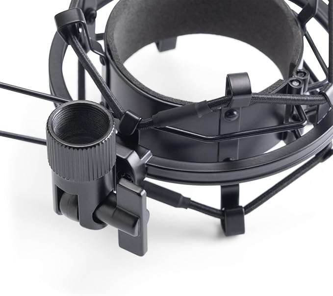 On-Stage MY430 Shock Mount for Studio Mics (55–60 mm) (Elastic Suspension Mount for Large-Diaphragm Condenser Microphones, Adjustable, Vibration Isolation, Steel Adapter, 5/8"-27 Threading, Black)