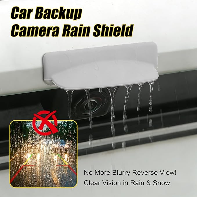 Car Backup Camera Rain Shield, Reversing Rear View Camera Anti-Rain Cover, Non-Destructive Adhesion, Universal Reversing Protector Sticker for Cars, Trucks, SUVs, Grey
