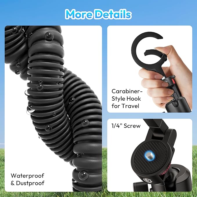 ULANZI MT30 Magnetic Flexible Tripod for iPhone 17-12 Series with 1/4" Thread, Mini Bendable Phone Holder Stand for MagSafe & Cameras, Octopus Mini Tripod Mount for Creative Shooting & Video Recording
