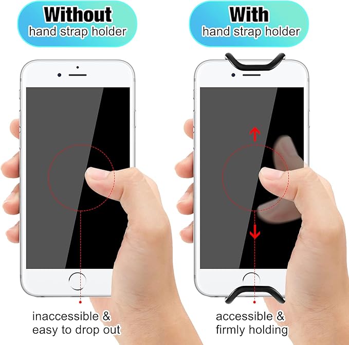 Weewooday 6 Pieces Mobile Phone Security Hand Strap Holder for 5.2-7.5 Inch Smartphones, Security Hand Grip Phone Accessory Universal Drop Prevention Elastic Bundle Grip Belt