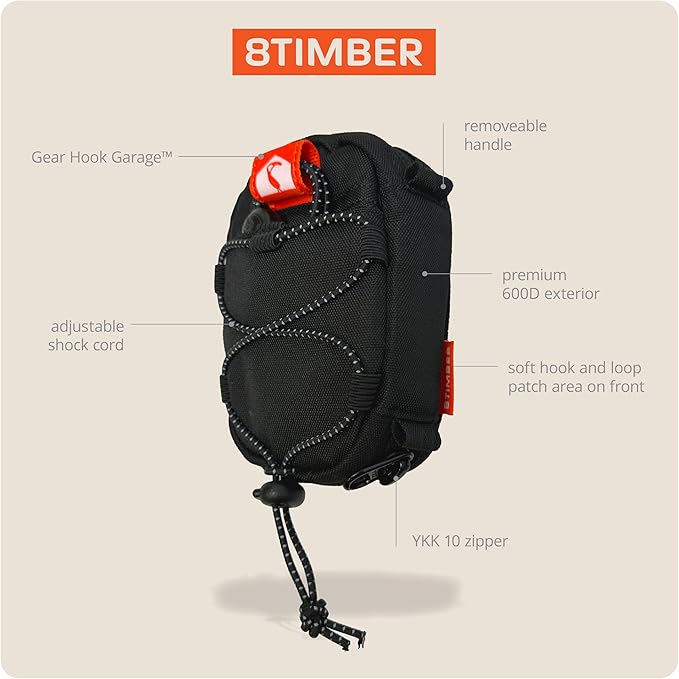 8TIMBER Organizer Bag - .5L Interior Travel Storage for Pencils Chargers and Accessories