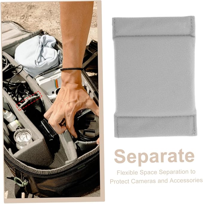2pcs Camera Storage Bag Dividers Shockproof Padded Inserts for Camera Protection Flexible Bag Inserts for Outdoor Photography And Travel