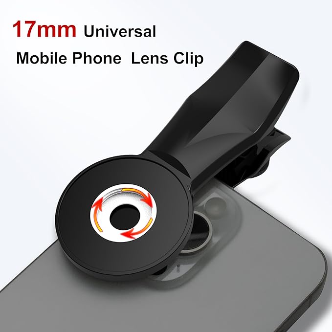 105mm Macro Lens for iPhone Android Smartphone, Compatible with SmallRig NEEWER Phone Cage, with 17mm Thread Universal Phone Lens Clip and Black Portable Bag